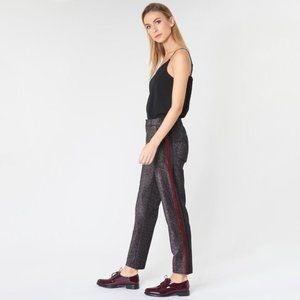 NWT Scotch & Soda black sparkly velvet stripe pants